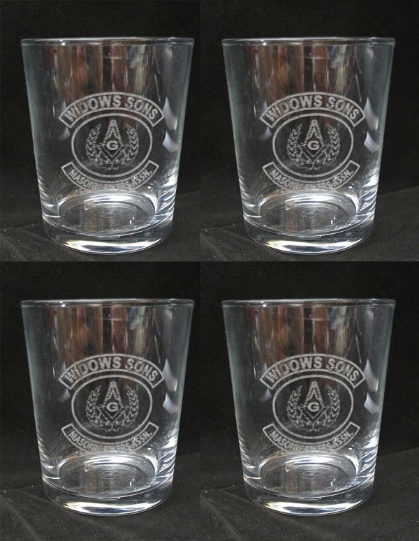 Set of 4 Engraved Whiskey Glasses